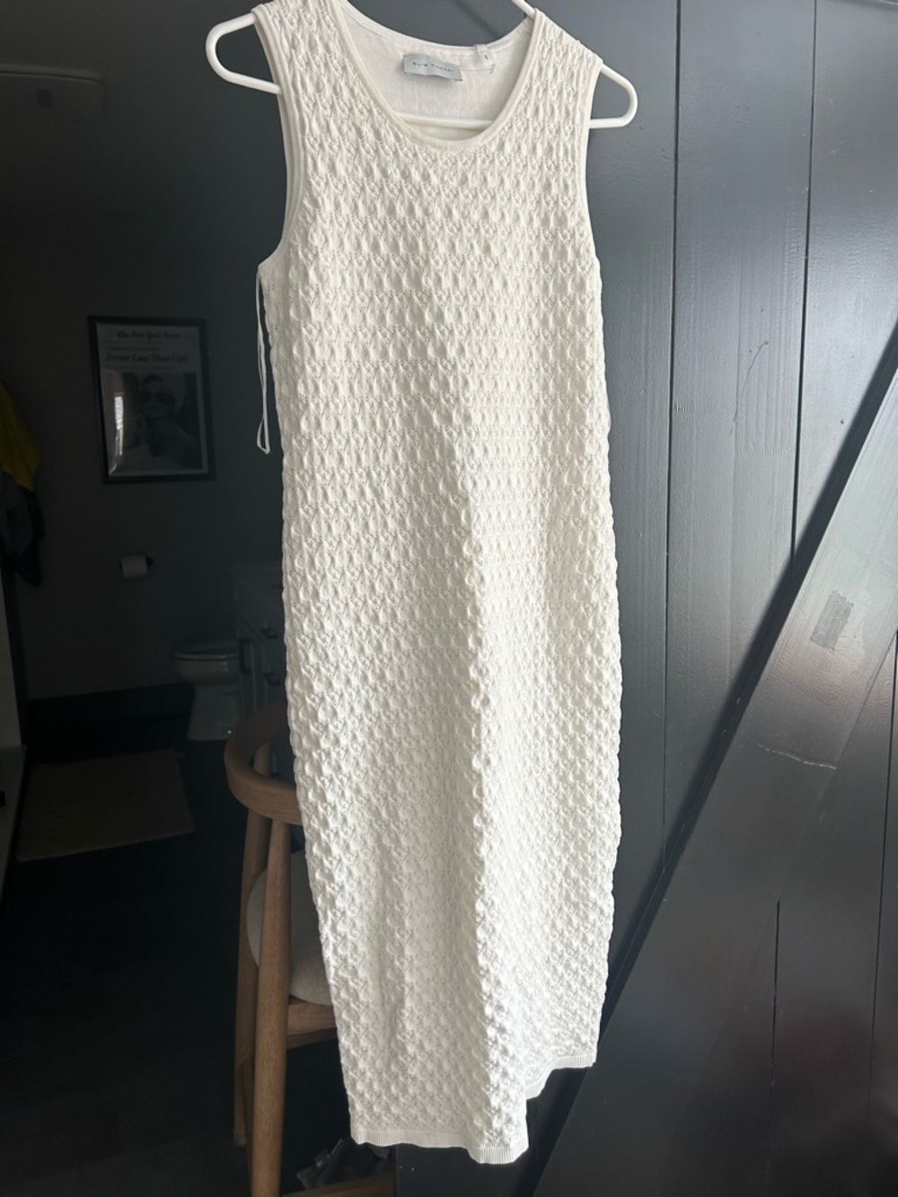 Elie Tahari Ivory Textured Sleeveless Maxi Dress